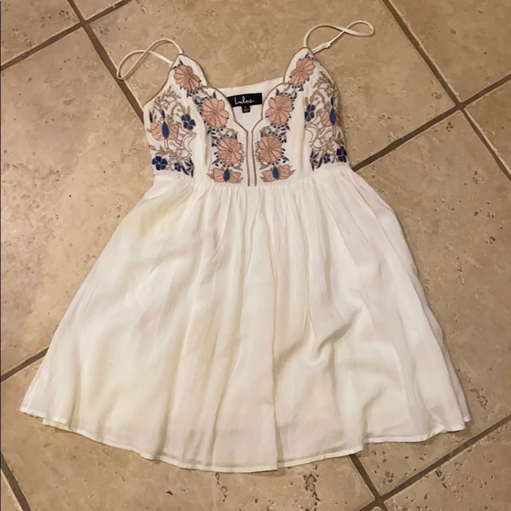 LULUs white boho dress